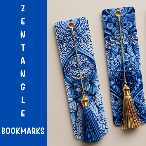 Zentangle and Watercolor Bookmarks